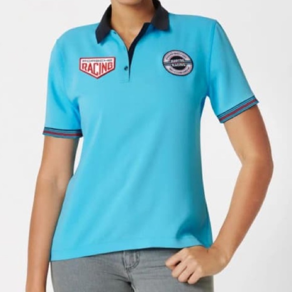 🌸 Porsche Motorsports Martini Racing Collection Women’s Light Blue Polo Small